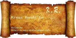 Kresz Renáta névjegykártya
